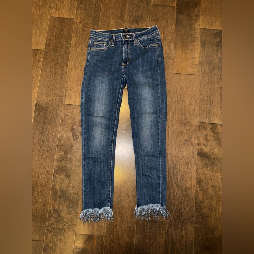 Just Black Denim jeans, Fringe bottom, Straight/skinny leg, Size 26